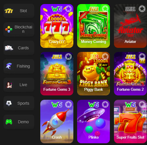 Main screen of 365vegas game page for PK players - 4
