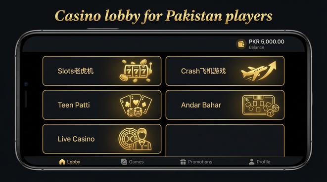 Lobby view of 365vegas for Pakistan users - 4